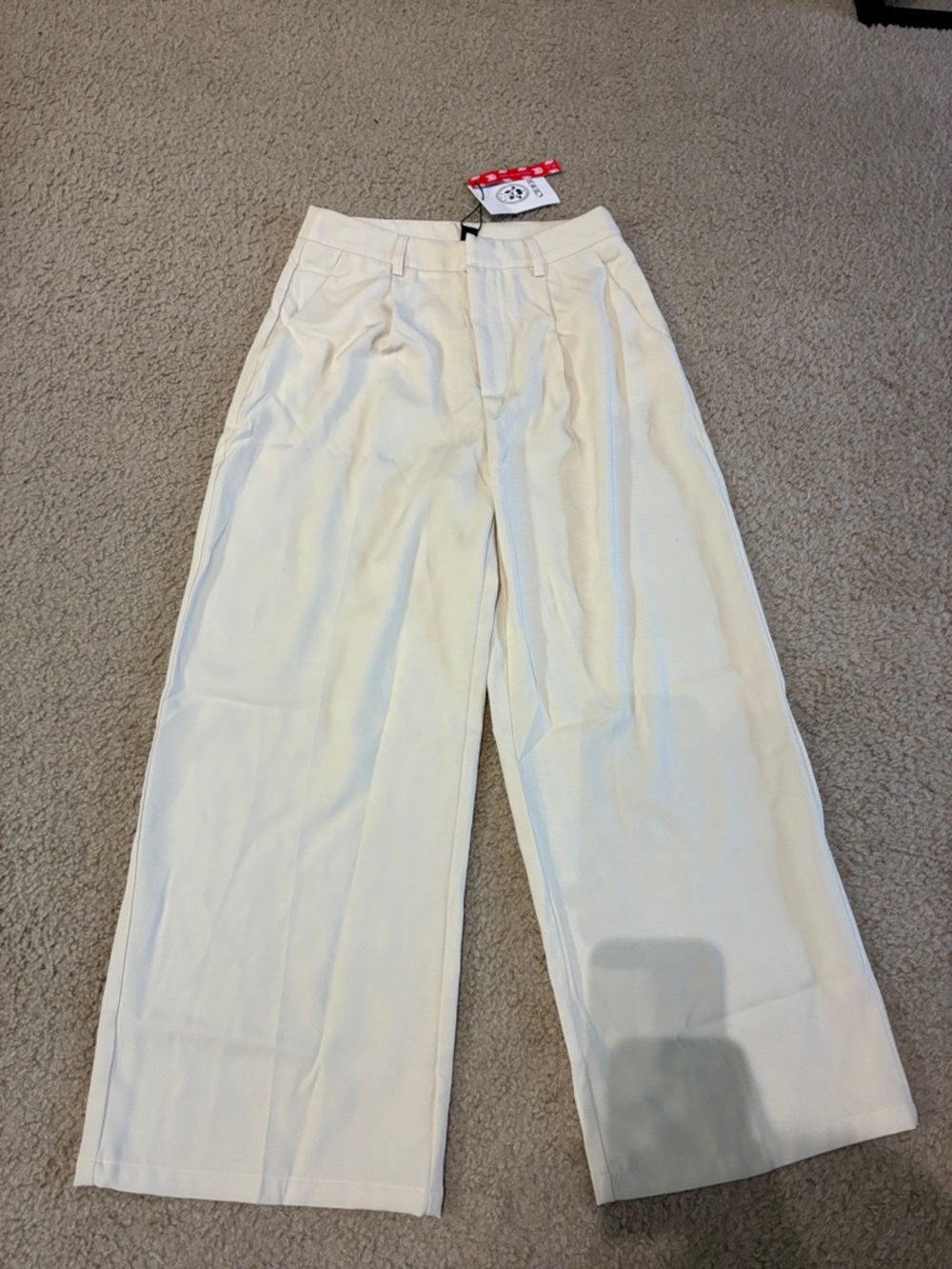 Cider Wide-Leg Cream Trousers Pants